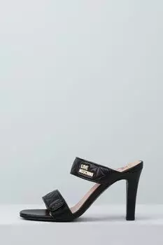 Босоножки кожаные с логотипом Love Moschino
