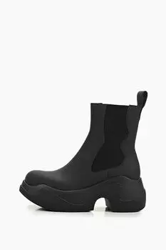 Ботильоны кожаные на высокой подошве Abricot