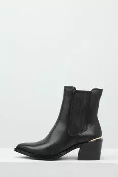 Ботильоны кожаные с эластичными вставками Ever be