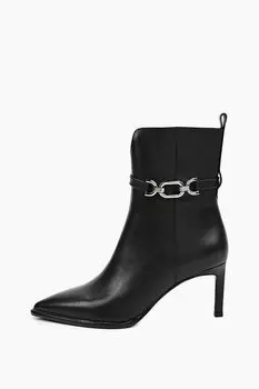 Ботильоны кожаные с пряжкой Abricot