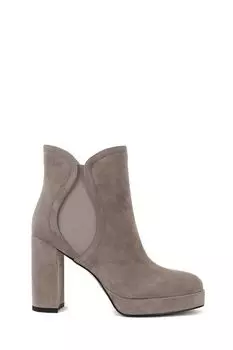 Ботильоны замшевые с эластичными вставками Abricot