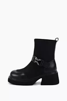 Ботинки комбинированные с пряжкой Abricot