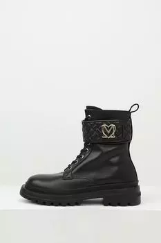 Ботинки кожаные с пряжкой Love Moschino