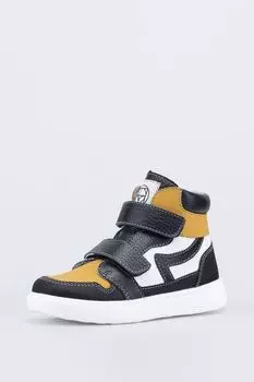 Ботинки кожаные с ремешками на липучке Котофей