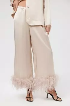 Брюки атласные с перьями Fashion Rebels