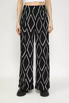 Брюки атласные свободного кроя с принтом Esprit Casual