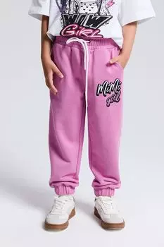 Брюки джоггеры хлопковые на кулиске с принтом MIMIMODA