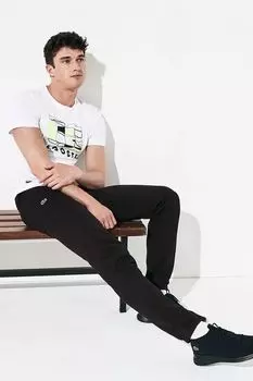 Брюки хлопковые на эластичном поясе Lacoste