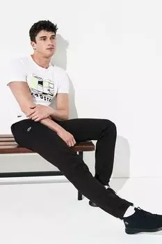 Брюки хлопковые на эластичном поясе Lacoste
