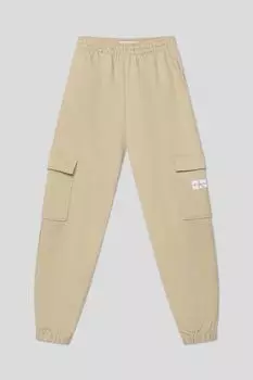 Брюки хлопковые на эластичном поясе с карманами Calvin Klein Jeans