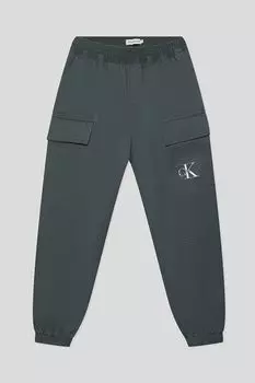 Брюки хлопковые на эластичном поясе с карманами Calvin Klein Jeans