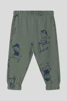 Брюки хлопковые на эластичном поясе с принтом Fagottino