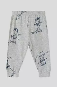 Брюки хлопковые на эластичном поясе с принтом Fagottino