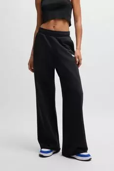 Брюки хлопковые на эластичном поясе свободного кроя HUGO BLUE