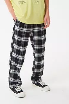 Брюки хлопковые на эластичном поясе в клетку SMENA