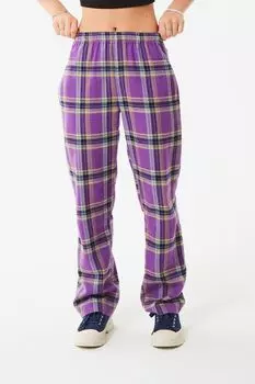 Брюки хлопковые на эластичном поясе в клетку SMENA