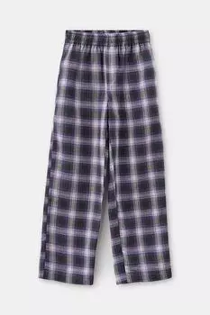 Брюки хлопковые на эластичном поясе в клетку SMENA