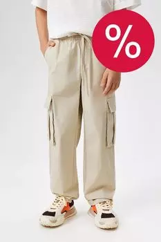 Брюки хлопковые на кулиске с карманами ACOOLA