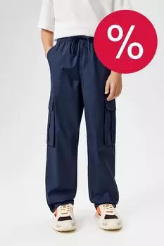 Брюки хлопковые на кулиске с карманами ACOOLA