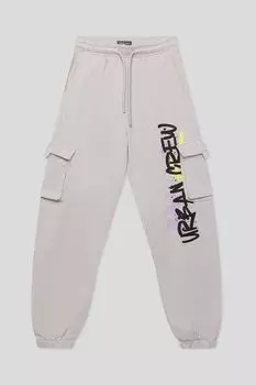 Брюки хлопковые на кулиске с карманами и принтом OVS