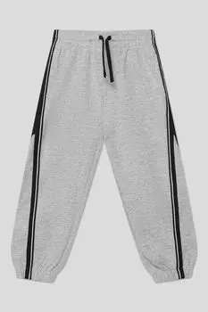 Брюки хлопковые на кулиске с контрастными деталями Benetton