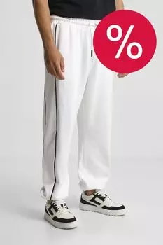 Брюки хлопковые на кулиске с лампасами Karl Lagerfeld Jeans