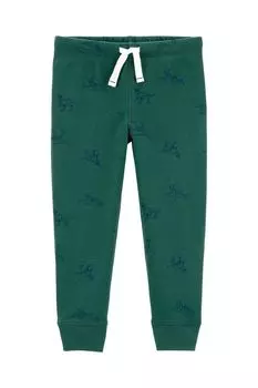 Брюки хлопковые на кулиске с принтом Динозавр Carter's