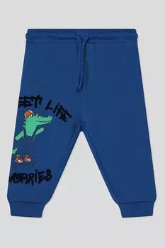 Брюки хлопковые на кулиске с принтом Fagottino