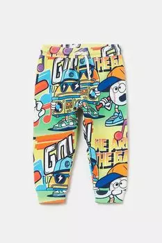 Брюки хлопковые на кулиске с принтом Fagottino