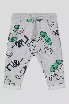 Брюки хлопковые на кулиске с принтом Fagottino