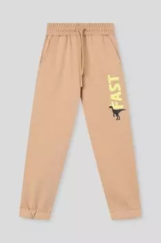 Брюки хлопковые на кулиске с принтом GIOCO