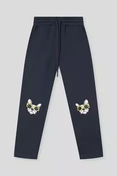 Брюки хлопковые на кулиске с принтом GIOCO