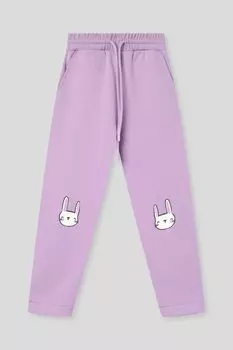 Брюки хлопковые на кулиске с принтом GIOCO