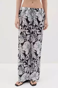 Брюки хлопковые на кулиске с принтом OVS