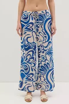 Брюки хлопковые на кулиске с принтом OVS