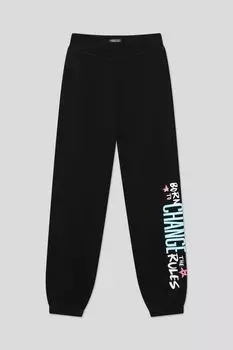 Брюки хлопковые на кулиске с принтом OVS