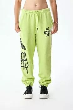 Брюки хлопковые на кулиске с принтом SMENA