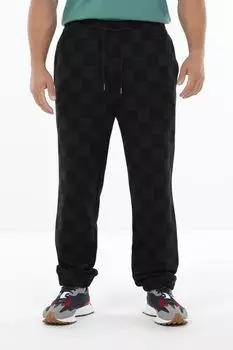 Джоггеры хлопковые на кулиске с шахматным принтом HUGO BLUE