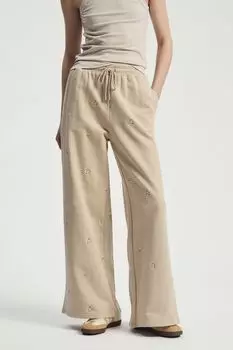 Брюки хлопковые на кулиске с вышивкой Nume