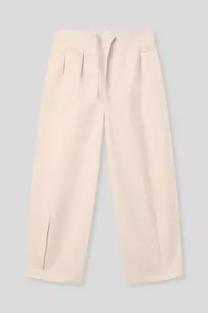 Брюки хлопковые на кулиске с защипами Benetton