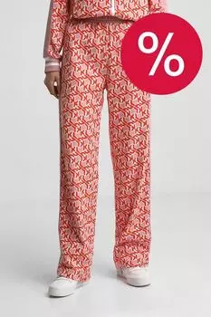 Брюки хлопковые на молнии с принтом Karl Lagerfeld Jeans