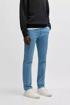 Брюки хлопковые облегающего кроя BOSS