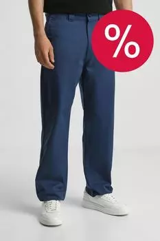 Брюки хлопковые прямого кроя BOSS