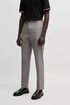 Брюки хлопковые прямого кроя BOSS