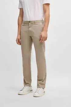 Брюки хлопковые прямого кроя BOSS