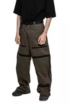 Брюки хлопковые с декоративными молниями MAYTRY