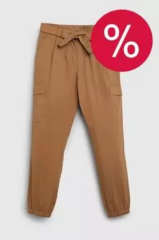 Брюки хлопковые с карманами и поясом OVS