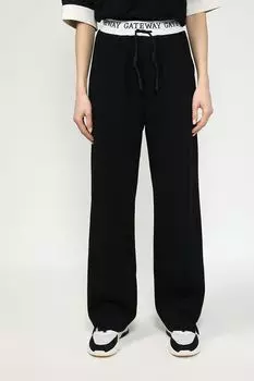 Брюки хлопковые с контрастным поясом на кулиске Twist