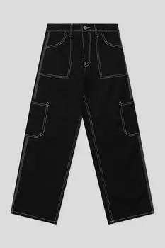 Брюки хлопковые с контрастными швами OVS