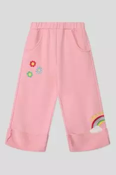 Брюки хлопковые с отворотами и принтом LOVE THERAPY